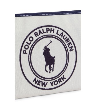 Polo Ralph Lauren Pochette Polo Play in tela canvas bianco