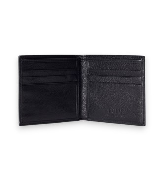 Polo Ralph Lauren Črna denarnica iz zrnatega usnja