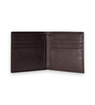Polo Ralph Lauren Denarnica iz rjavega zrnatega usnja