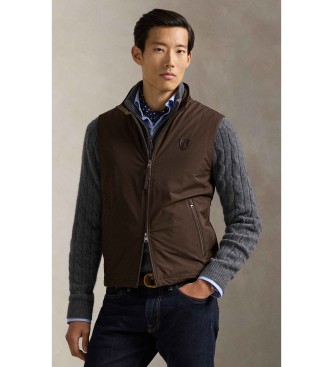 Polo Ralph Lauren Abottson Gilet aus brauner Gabardine