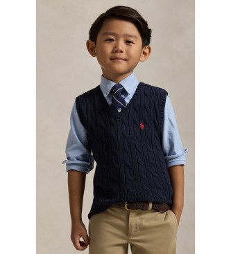 Polo Ralph Lauren Cable knit navy cotton vest