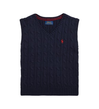 Polo Ralph Lauren Cable knit navy cotton vest
