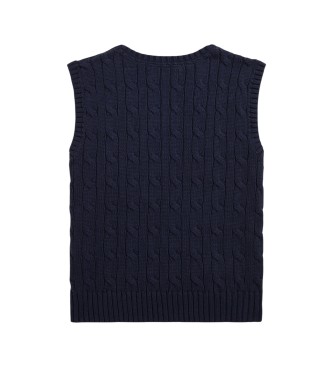 Polo Ralph Lauren Cable knit navy cotton vest