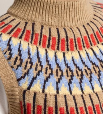 Polo Ralph Lauren Beige strikvest af uld og cashmere