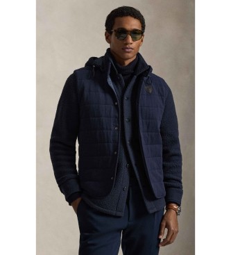 Polo Ralph Lauren Gesteppte marineblaue Jersey-Strickweste