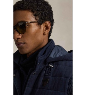 Polo Ralph Lauren Gesteppte marineblaue Jersey-Strickweste