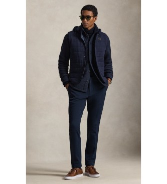 Polo Ralph Lauren Gesteppte marineblaue Jersey-Strickweste