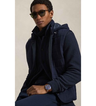 Polo Ralph Lauren Gesteppte marineblaue Jersey-Strickweste