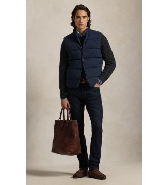 Polo Ralph Lauren Marineblaue Hahnentritt-Weste von Estate-Rib