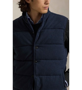 Polo Ralph Lauren Marineblaue Hahnentritt-Weste von Estate-Rib