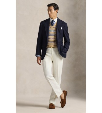 Polo Ralph Lauren Fair-Isle-Weste aus beiger Baumwolle und Wolle