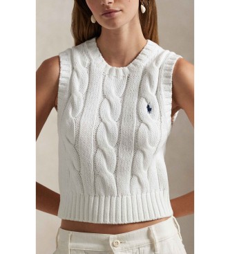 Polo Ralph Lauren Colete em croch� em tecido de malha eights branco