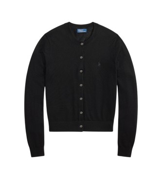 Polo Ralph Lauren Cardigan in lana con collo tondo nero