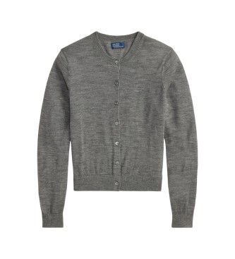 Polo Ralph Lauren Cardigan di lana con collo rotondo grigio