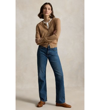 Polo Ralph Lauren Cardigan in lana con collo rotondo beige