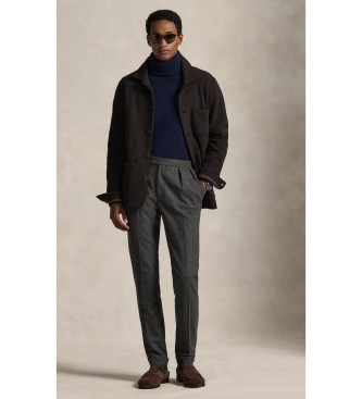 Polo Ralph Lauren Functioneel overhemdjasje met bruine wol