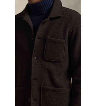 Polo Ralph Lauren Functioneel overhemdjasje met bruine wol