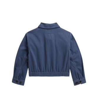Polo Ralph Lauren Marineblaue Baumwolljacke in Kleidungsstückfärbung