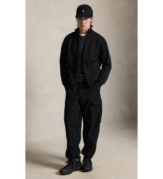 Polo Ralph Lauren Giacca da tuta in maglia doppia nera