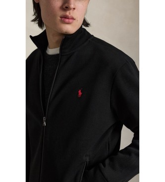Polo Ralph Lauren Giacca da tuta in maglia doppia nera