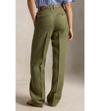 Polo Ralph Lauren Pantalon en lin Relaxed Straight vert