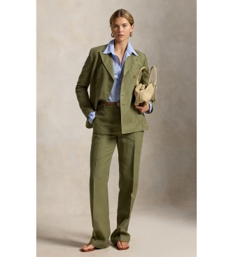 Polo Ralph Lauren Pantalon en lin Relaxed Straight vert