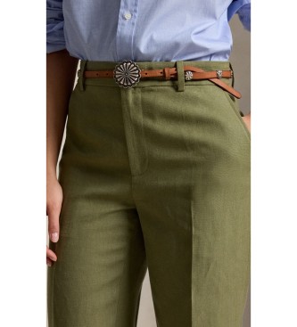 Polo Ralph Lauren Pantalon en lin Relaxed Straight vert