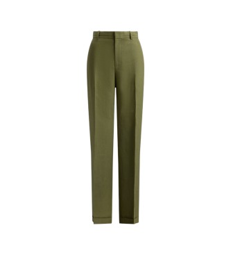 Polo Ralph Lauren Pantalon en lin Relaxed Straight vert