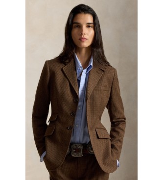 Polo Ralph Lauren Bruine tweedblazer met één rij knopen