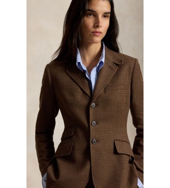 Polo Ralph Lauren Bruine tweedblazer met één rij knopen