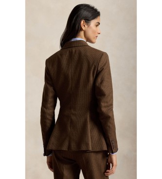 Polo Ralph Lauren Bruine tweedblazer met één rij knopen