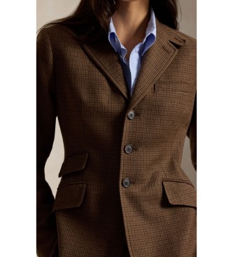 Polo Ralph Lauren Bruine tweedblazer met één rij knopen