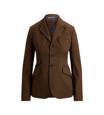 Polo Ralph Lauren Bruine tweedblazer met één rij knopen