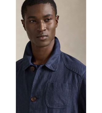 Polo Ralph Lauren Funktionell jacka i marinbl�tt linne med fiskbensm�nster