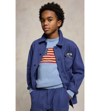 Polo Ralph Lauren Giacca funzionale in maglia a spina di pesce blu navy