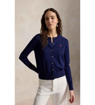 Polo Ralph Lauren Navy blue cotton cardigan with round neck