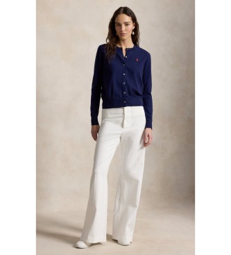 Polo Ralph Lauren Navy blue cotton cardigan with round neck