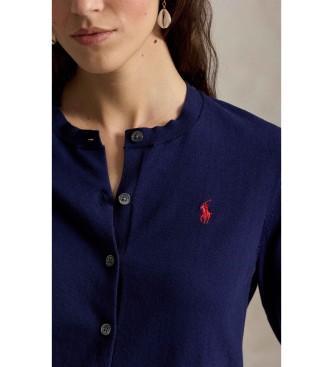 Polo Ralph Lauren Navy blue cotton cardigan with round neck