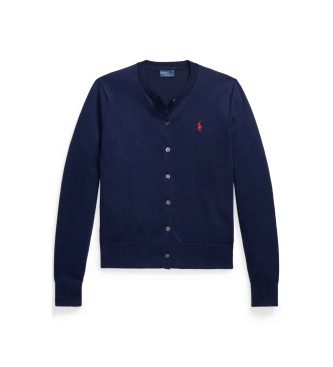 Polo Ralph Lauren Navy blue cotton cardigan with round neck