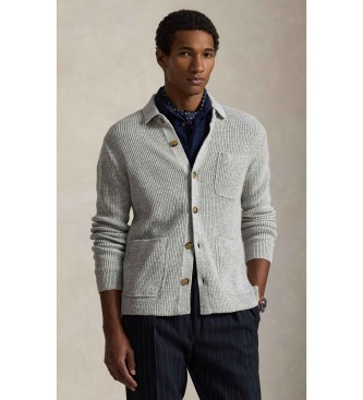 Polo Ralph Lauren Grey textured cotton cardigan