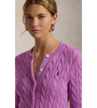 Polo Ralph Lauren Cárdigan de algodón en punto de ochos rosa
