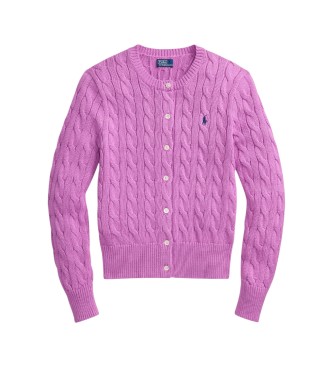 Polo Ralph Lauren Cárdigan de algodón en punto de ochos rosa