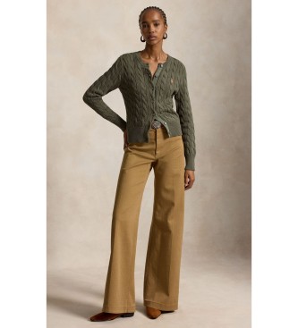 Polo Ralph Lauren Cárdigan de algodón en punto de ochos verde