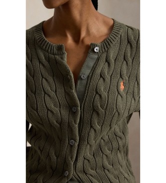 Polo Ralph Lauren Cárdigan de algodón en punto de ochos verde