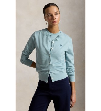 Polo Ralph Lauren Cardigan in cotone ed elastan turchese
