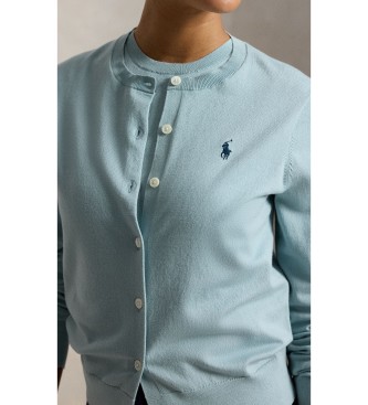 Polo Ralph Lauren Cardigan in cotone ed elastan turchese