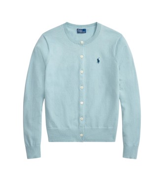 Polo Ralph Lauren Cardigan in cotone ed elastan turchese