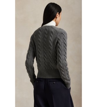 Polo Ralph Lauren Cardigan en laine et cachemire gris
