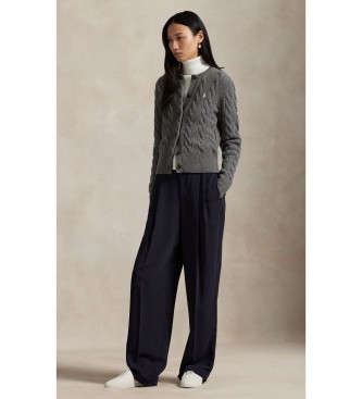 Polo Ralph Lauren Cardigan en laine et cachemire gris
