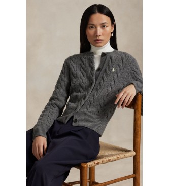 Polo Ralph Lauren Cardigan en laine et cachemire gris